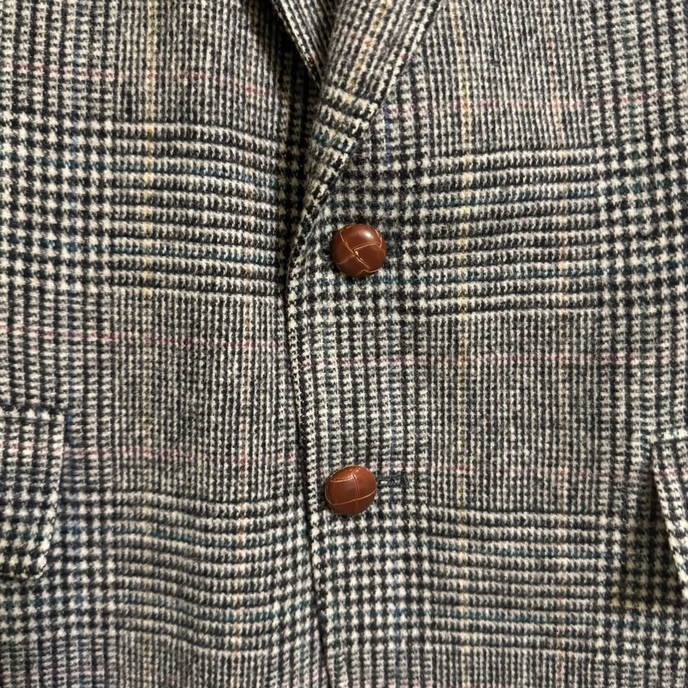 Vintage Classic 100% Wool Blazer Classic Thin Line Plaid Size L - XL - Picture 8 of 10